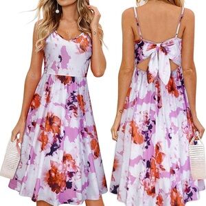 Floral sundress size M with tie back